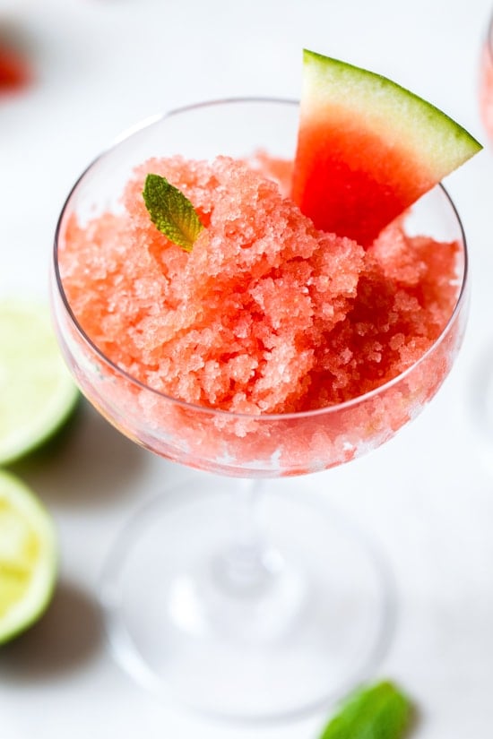 Boozy Watermelon Lime Granita (Summer Cockail)